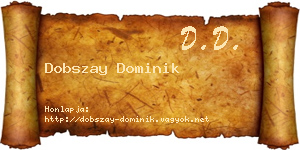 Dobszay Dominik névjegykártya